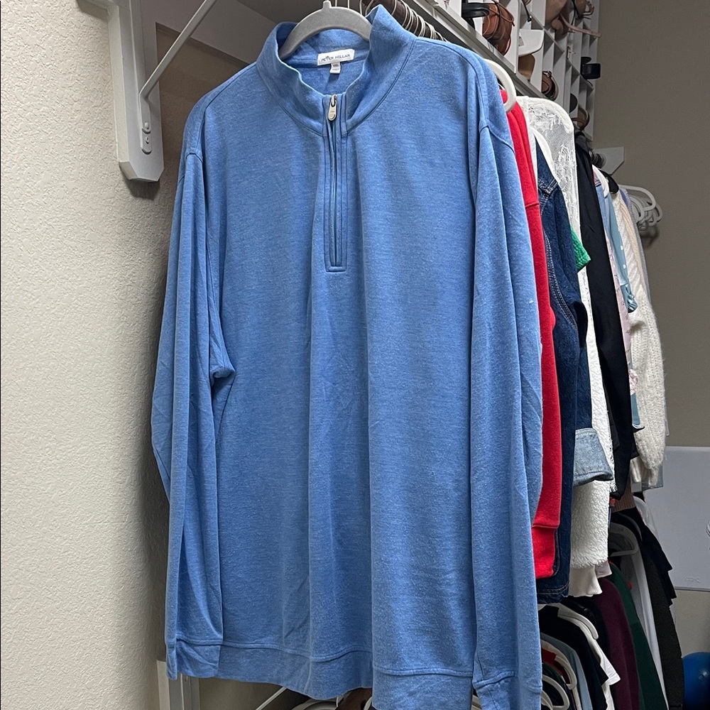 Peter Millar Sky Blue Zip-Up Sweater
